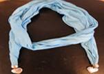 Scarf With Beads Style15-Turquoise