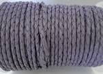 Round Braided Leather Cord SE/B/15-Violet - 8mm