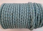 Round Braided Leather Cord SE/B/545-Baby blue - 3mm