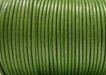 Round Leather Cord SE/R/Metallic Olive Green - 3mm