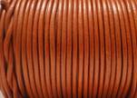 Round Leather Cord SE/R/Metallic Orange - 3mm