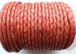 Round Braided Leather Cord SE/PB/05-Terracotta - 5mm