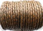 Round Braided Leather Cord SE/PB/11-Vintage Antique Brown - 6mm
