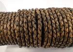 Round Braided Leather Cord SE/PB/13-Vintage Brown - 5mm