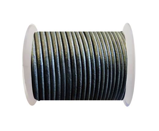 Round Leather Cord SE/R/Metallic Grey-2mm