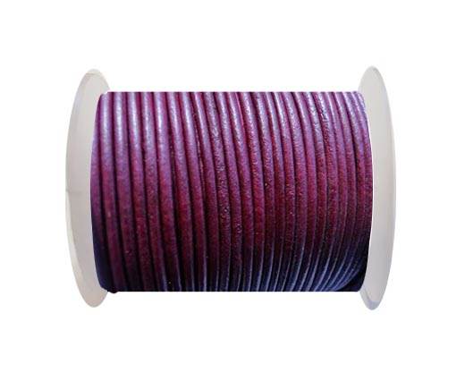 Round Leather Cord SE/R/Metallic Violet - 3mm