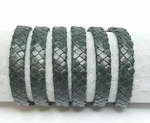 Oval braided cords-8*3.5mm-SE_Vintage Green