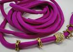 Real silk cords with inserts - 4 mm - Electric Pink