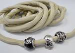 Real silk cords with inserts - 8 mm - Biscotti