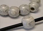 Snake Wooden Beads- Silver white -16mm,Hole 6mm