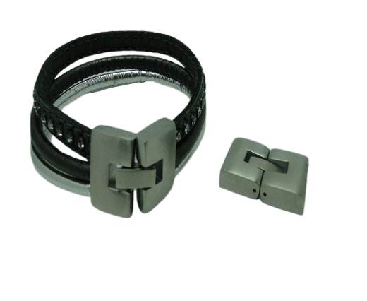 Stainless Steel Snap Lock Clasp- MGST-14-10*2,5mm-BRUSHED STEEL