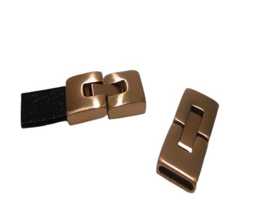 Stainless Steel Snap Lock Clasp - MGST-14-10*2,5mm, Rose Gold