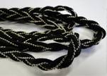 Suede cord with chain-10mm-black
