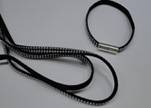 Suede Cord With Silver Studs Two Layer-5mm-Black