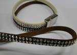 Suede Cord With Silver Shiny Studs-5mm-Brown