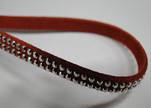 Suede Cord With Silver Shiny Studs-5mm-Red