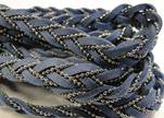 Suede cords with chains-10mm-light blue