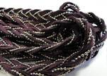 Suede cords with chains-10mm-purple