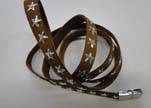 Suede Cords with Star Studs 10mm-Brown