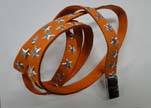 Suede Cords with Star Studs 10mm-Orange