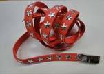 Suede Cords with Star Studs 10mm-Watermelon Red