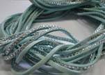 Suede Cords with Crystals 3mm-Turquoise