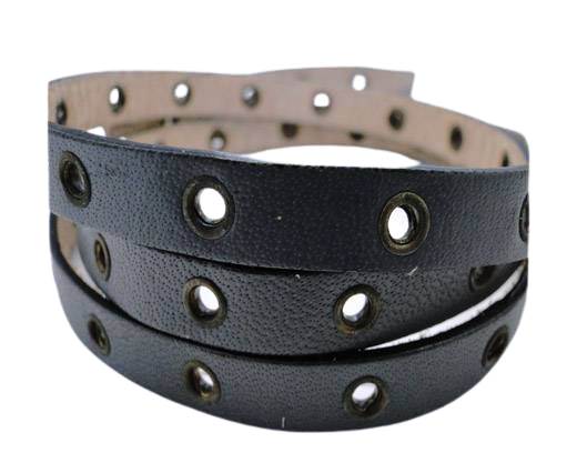 Vegetable tanned leather with hollow rivets - 10MM-SE-Hunter Gre