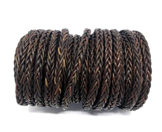Square Braided Bolo Leather Cords-4mm-Vintage Brown1