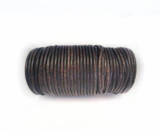 Round leather cord-2mm-Vintage Dark Brown