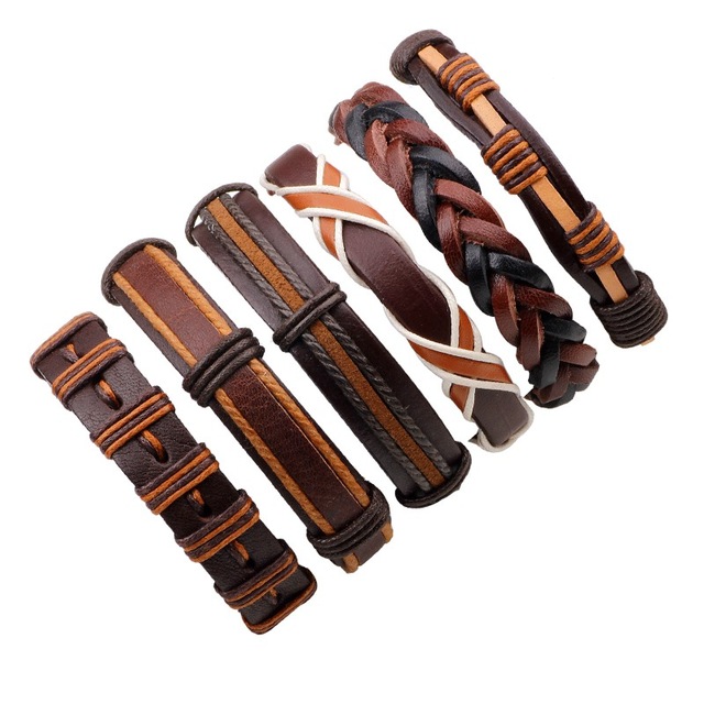 Mens leather on sale necklaces and bracelets