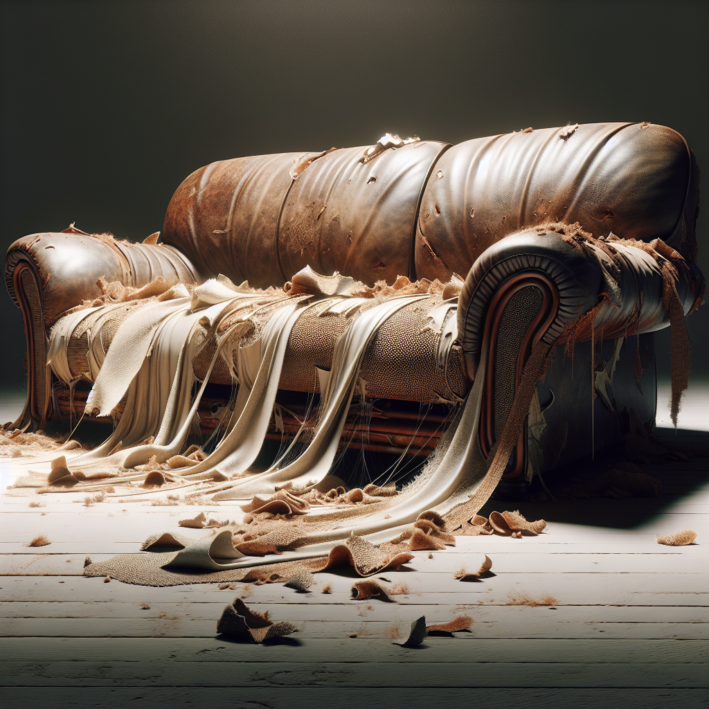sofa made of bonded or split leather