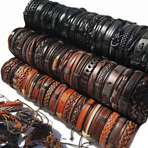 Leather braided bracelets