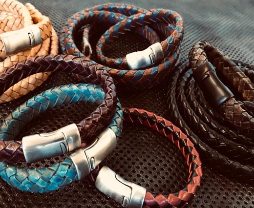 Leather braided bracelets