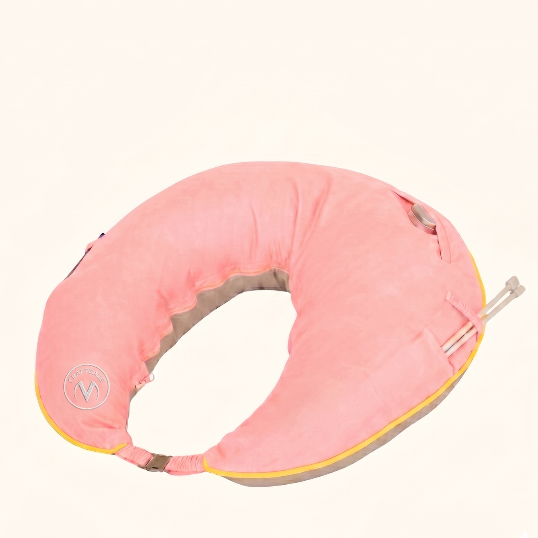 Crochet, Knitting and Gaming Pillow - Pink