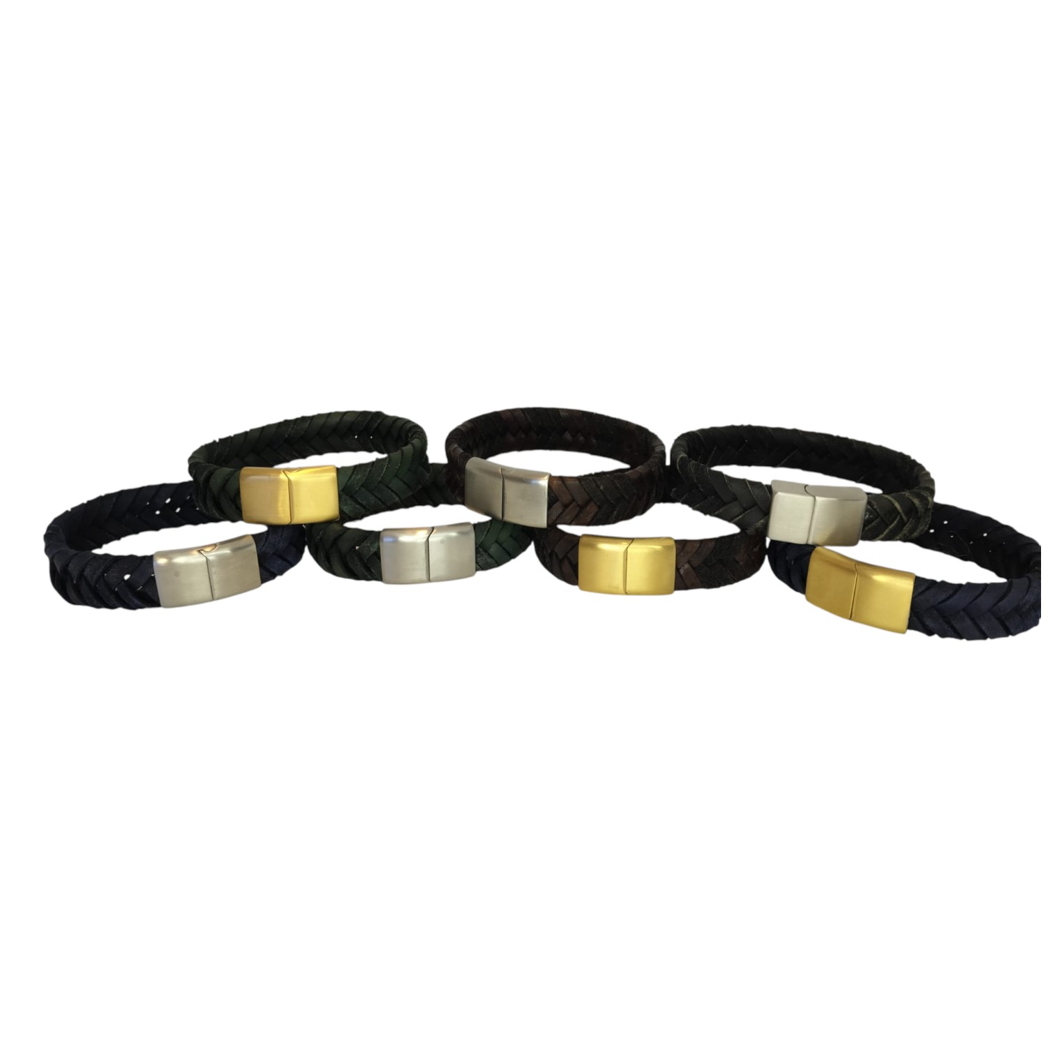 v cross braided leather cord -10mm- BLACK