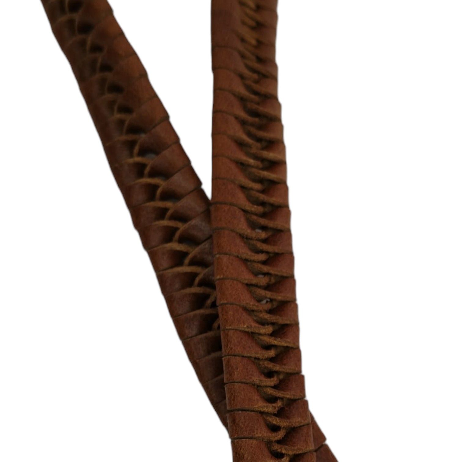 X-Cross Braided Leather Cord-15mm- DARK NATURAl