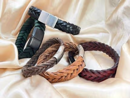 Bracciali in pelle intrecciata Montana