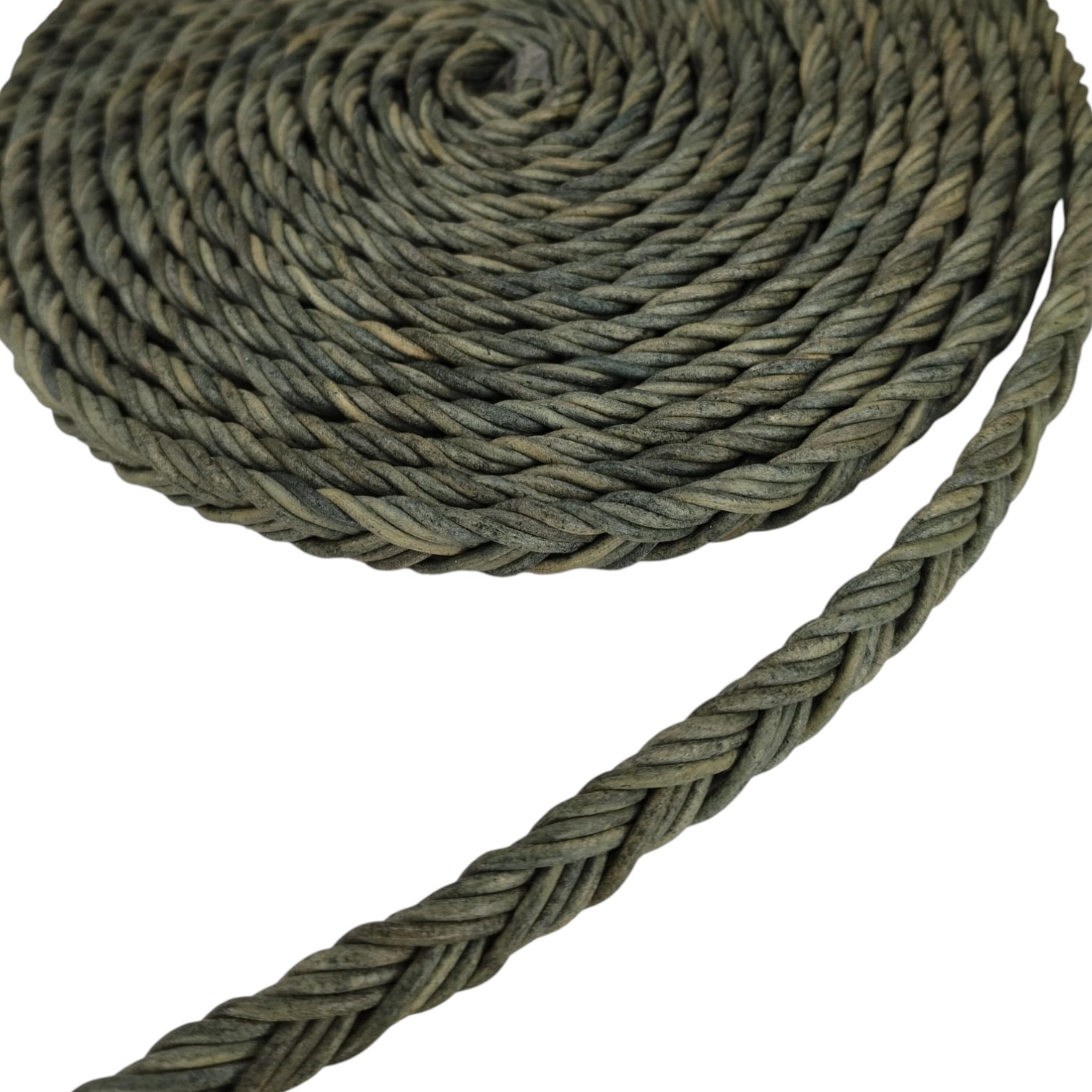 Ibiza braided leather cords - 11*6mm- dark green