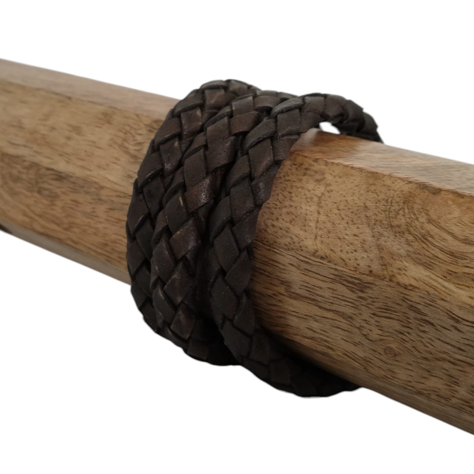 Thick Oval Hollow braided Cord  - 11*6mm- dark brown