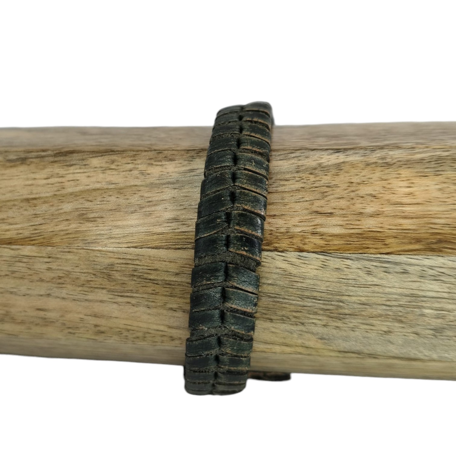 Texas Braided Leather Cords - 14x4mm - Vintage Green