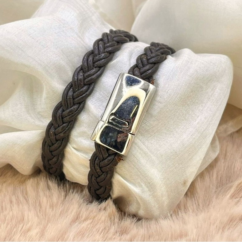 Twisted Braided Leather Bracelet