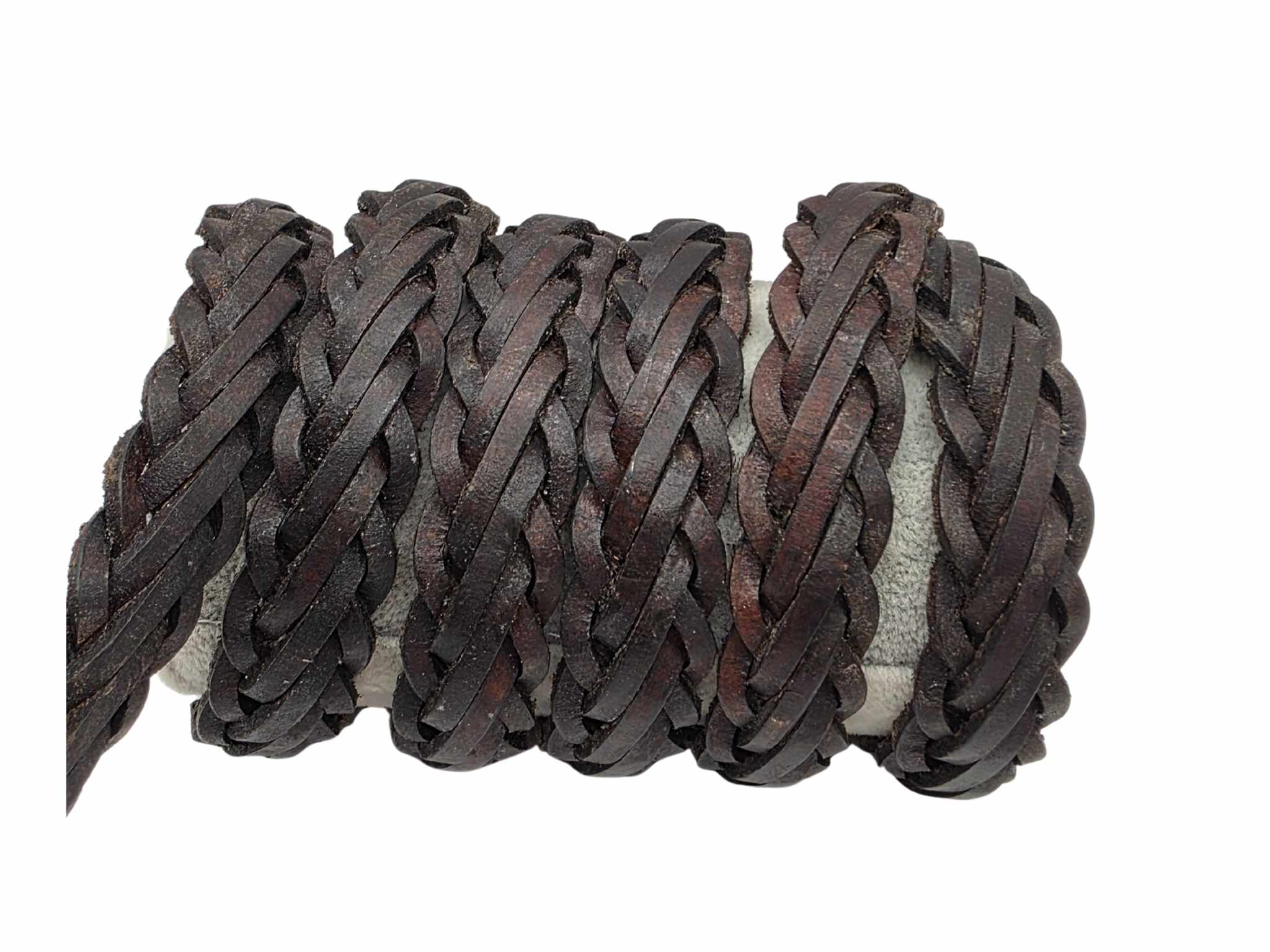 Hvar Braided Leather Cords - 15x4,5mm - Vintage Dark Brown