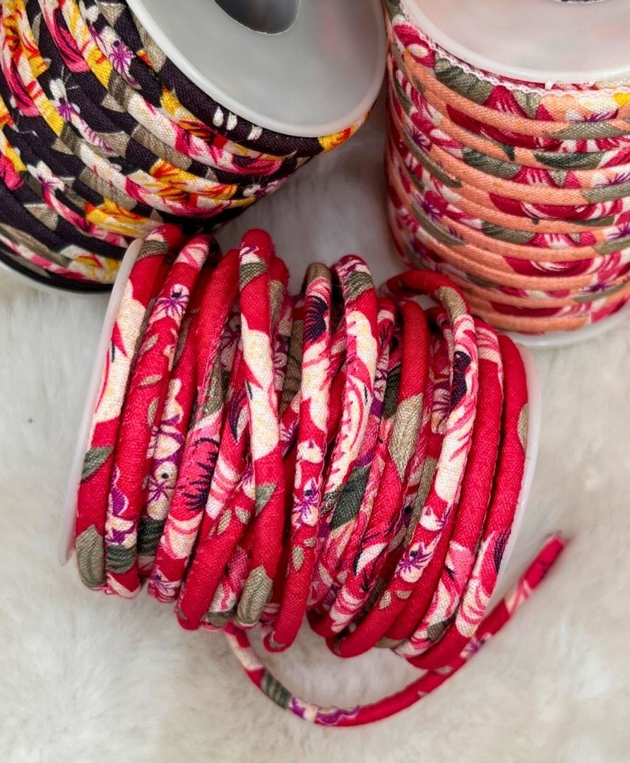 Fabric with Flowers Round and Flat