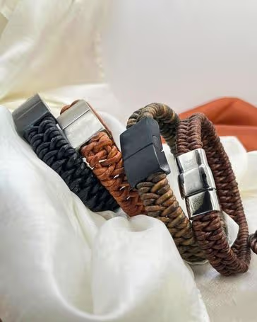 Bracciali in pelle intrecciata Arizona