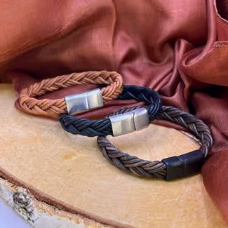 Bracciali in pelle intrecciata Ibiza