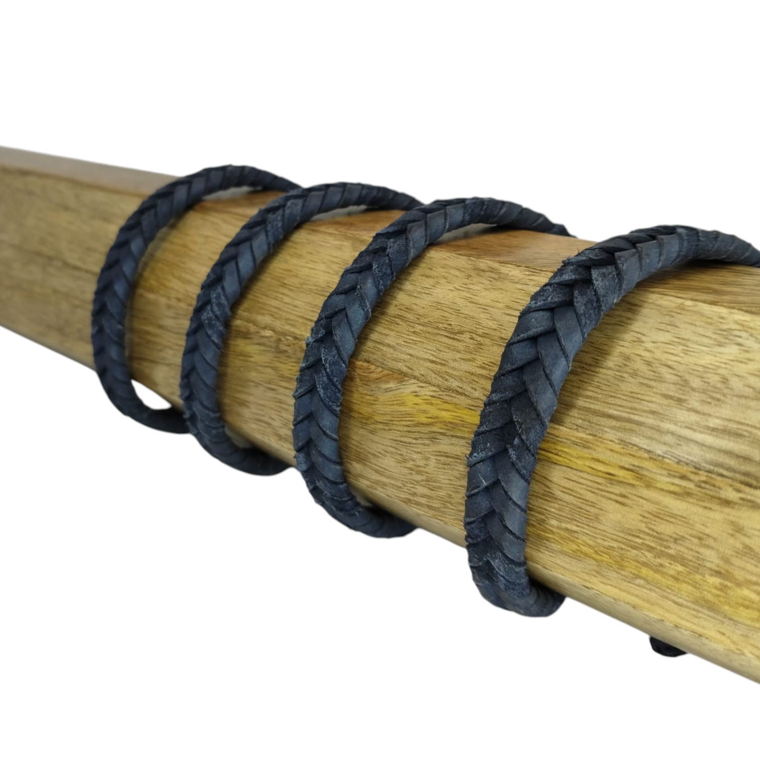 v cross braided leather cord -10mm- VINTAGE DARK BLUE