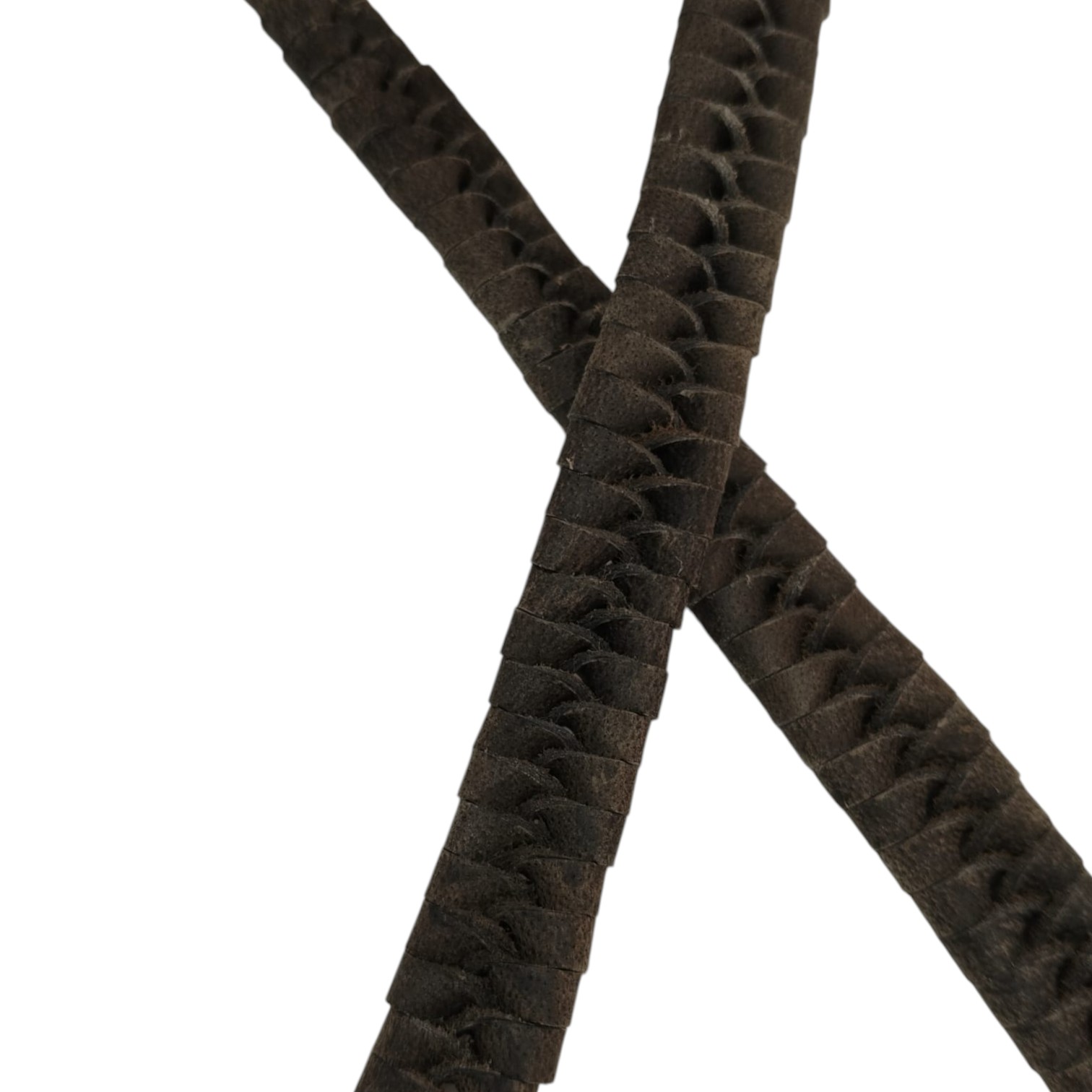 X-Cross Braided Leather Cord-15mm- GREY