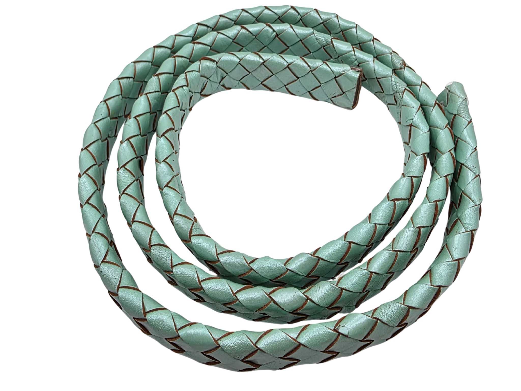 Ambiente Oval Braided Leather Cords - 20*6mm - Metallic Green