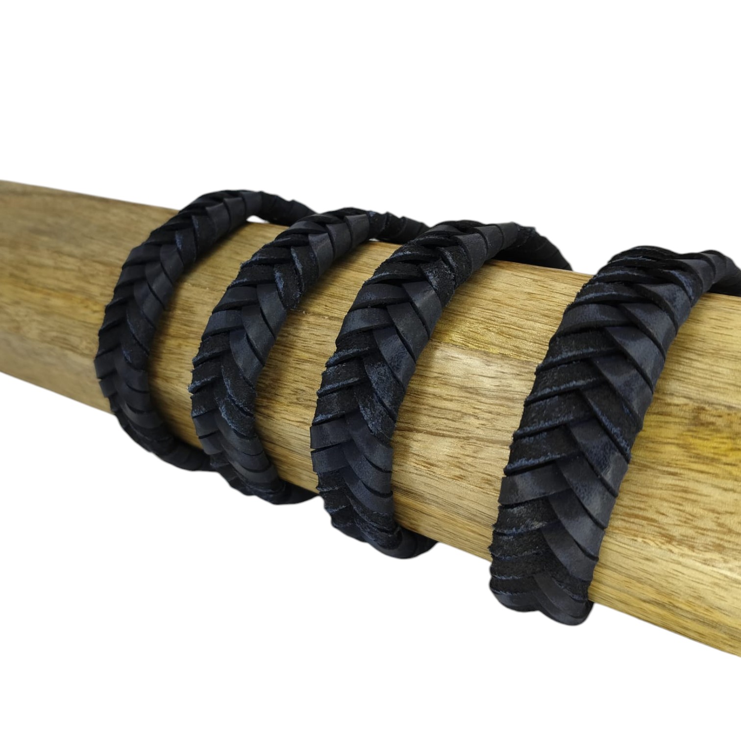 v cross braided leather cord -15mm- DARK BLUE