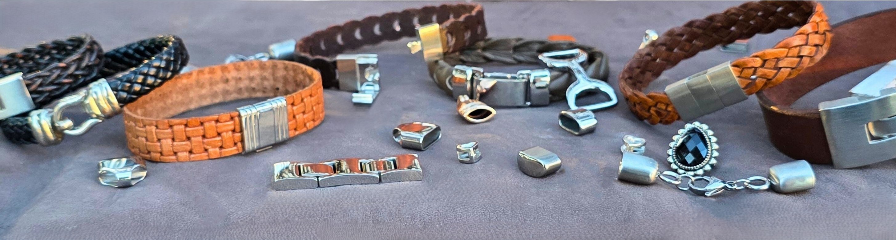 Selection of components for flat leather